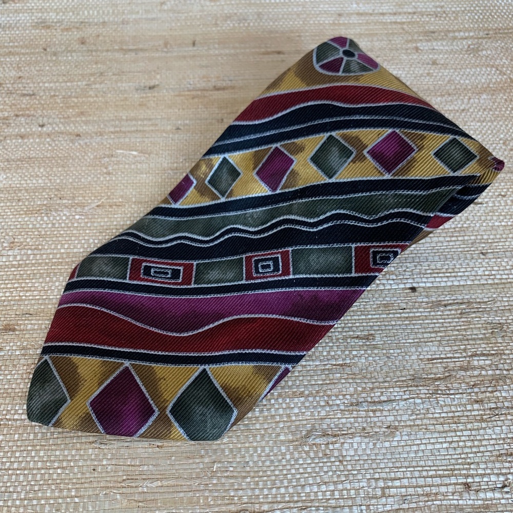 Tino Cosma Fall Palette Abstract Shapes Silk Tie